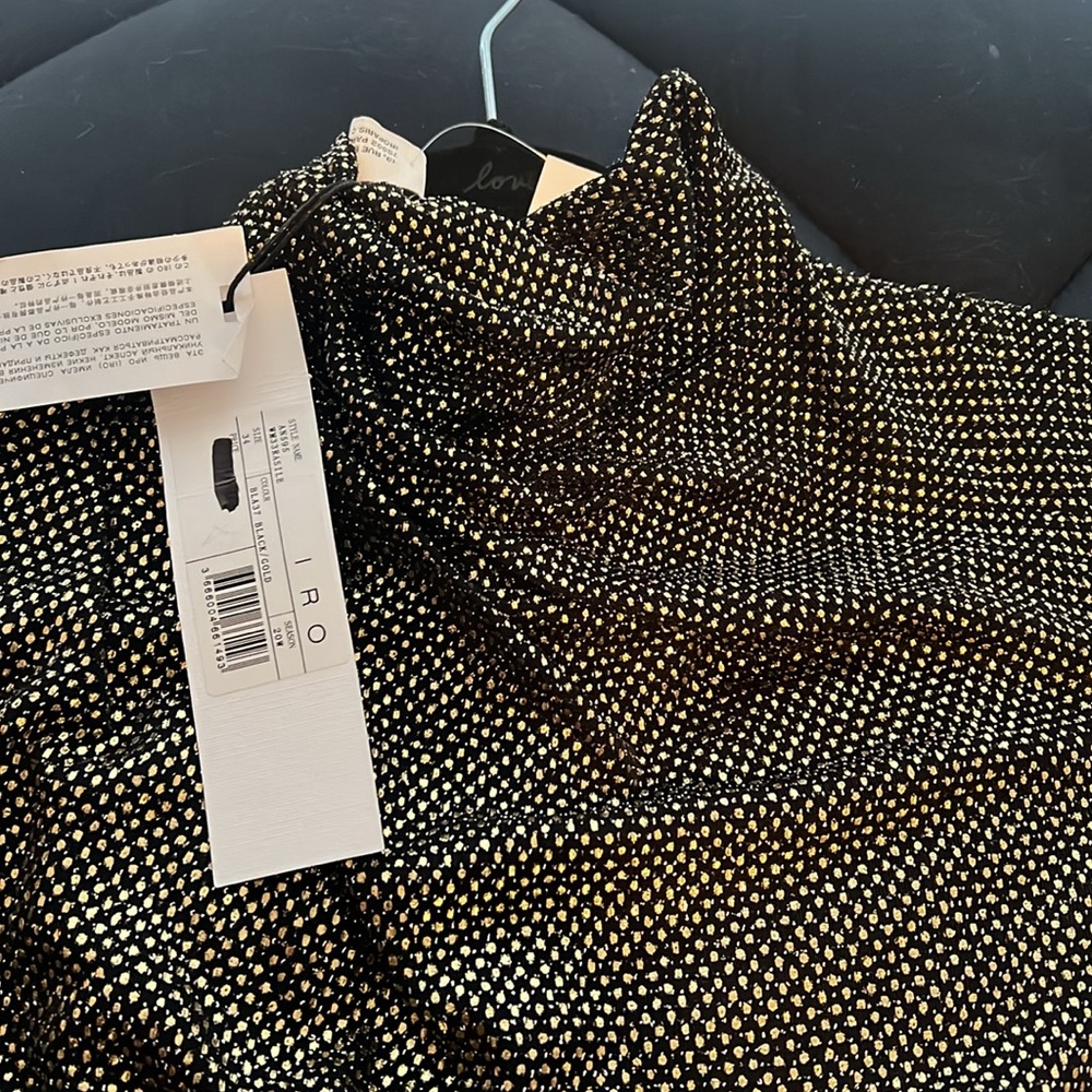 Rasile Metallic Dress Long Sleeve Black Gold